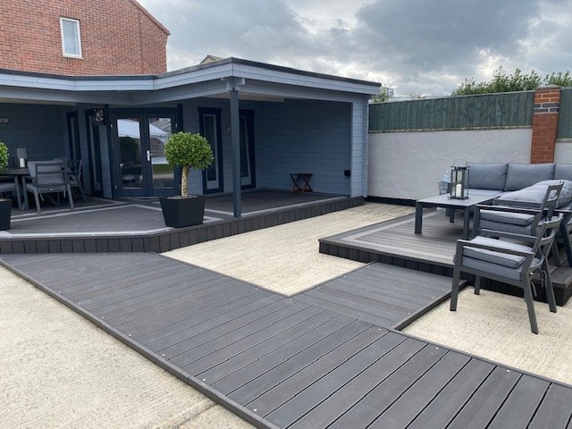anthracite composite decking