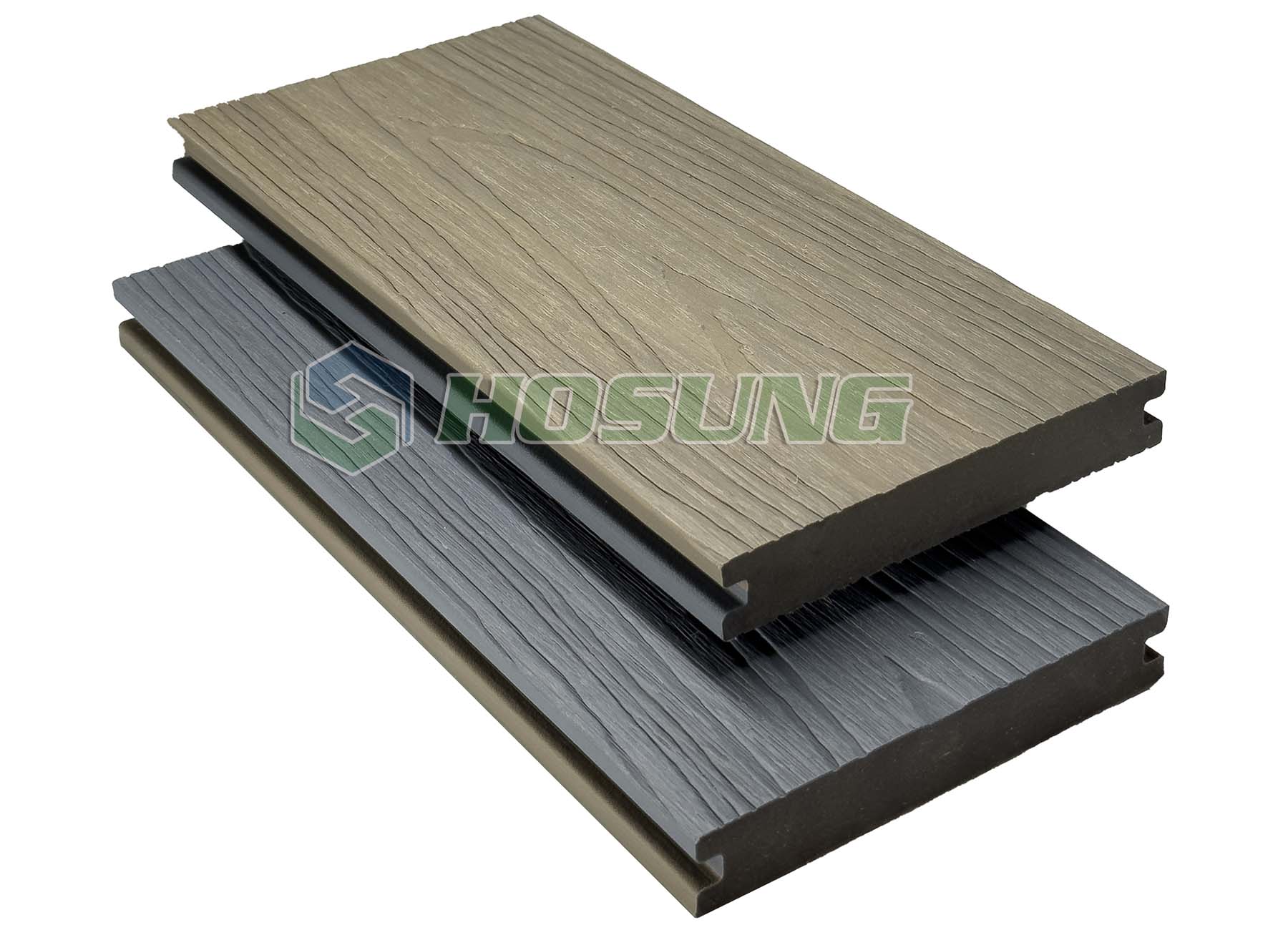 AntiqueLight Grey - Co-extrusion Bi-Color Decking - HOSUNG WPC Composite Hosung®- HS140S23C Antique&Light Grey