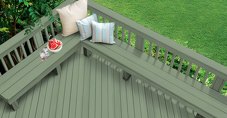 dark green composite decking planks