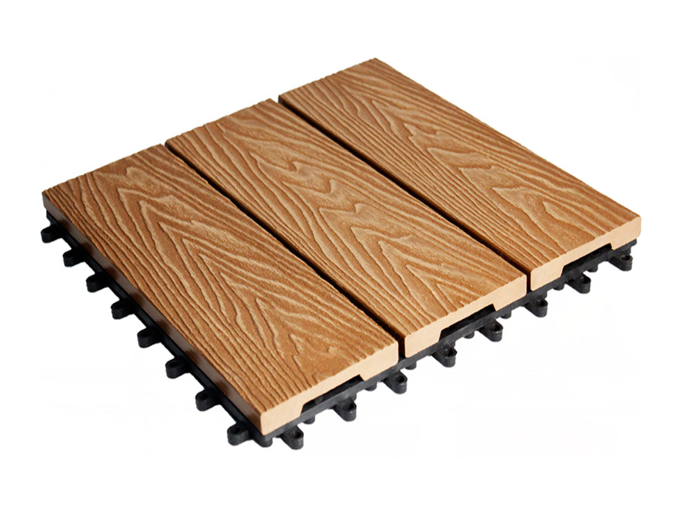 FWDT300S300 Teak - DIY Decking Tiles - HOSUNG WPC Composite FWDT300S300-Teak
