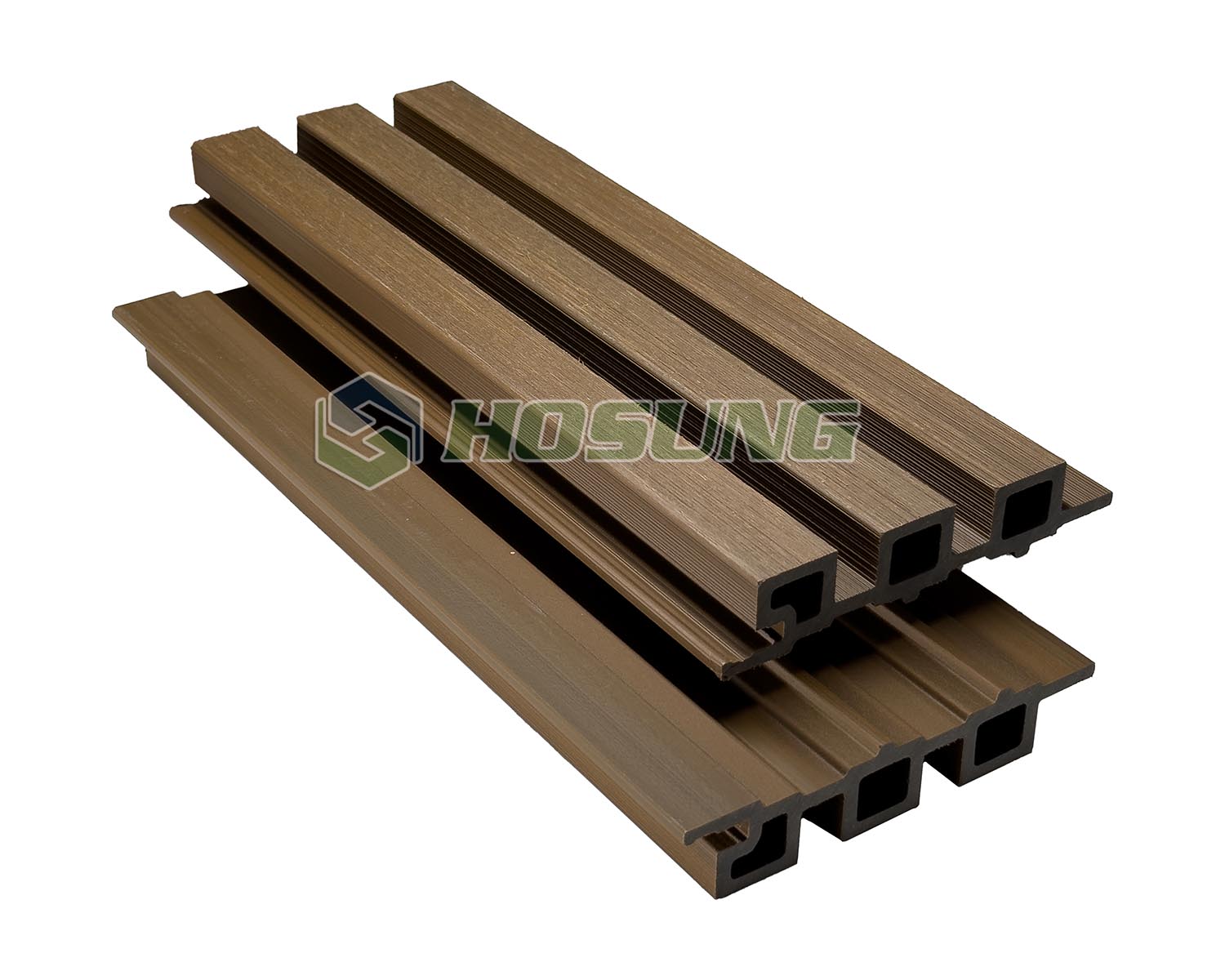 Golden Teak 3 - Co-extrusion WPC Fluted Panel - HOSUNG WPC Composite Hosung®- HS128K25 Golden Teak