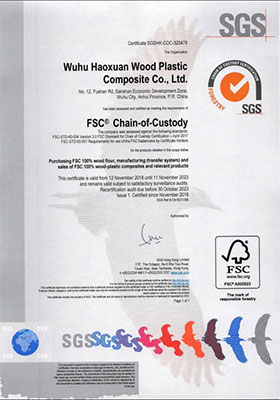 hosung certificate 6 - HOSUNG WPC Composite