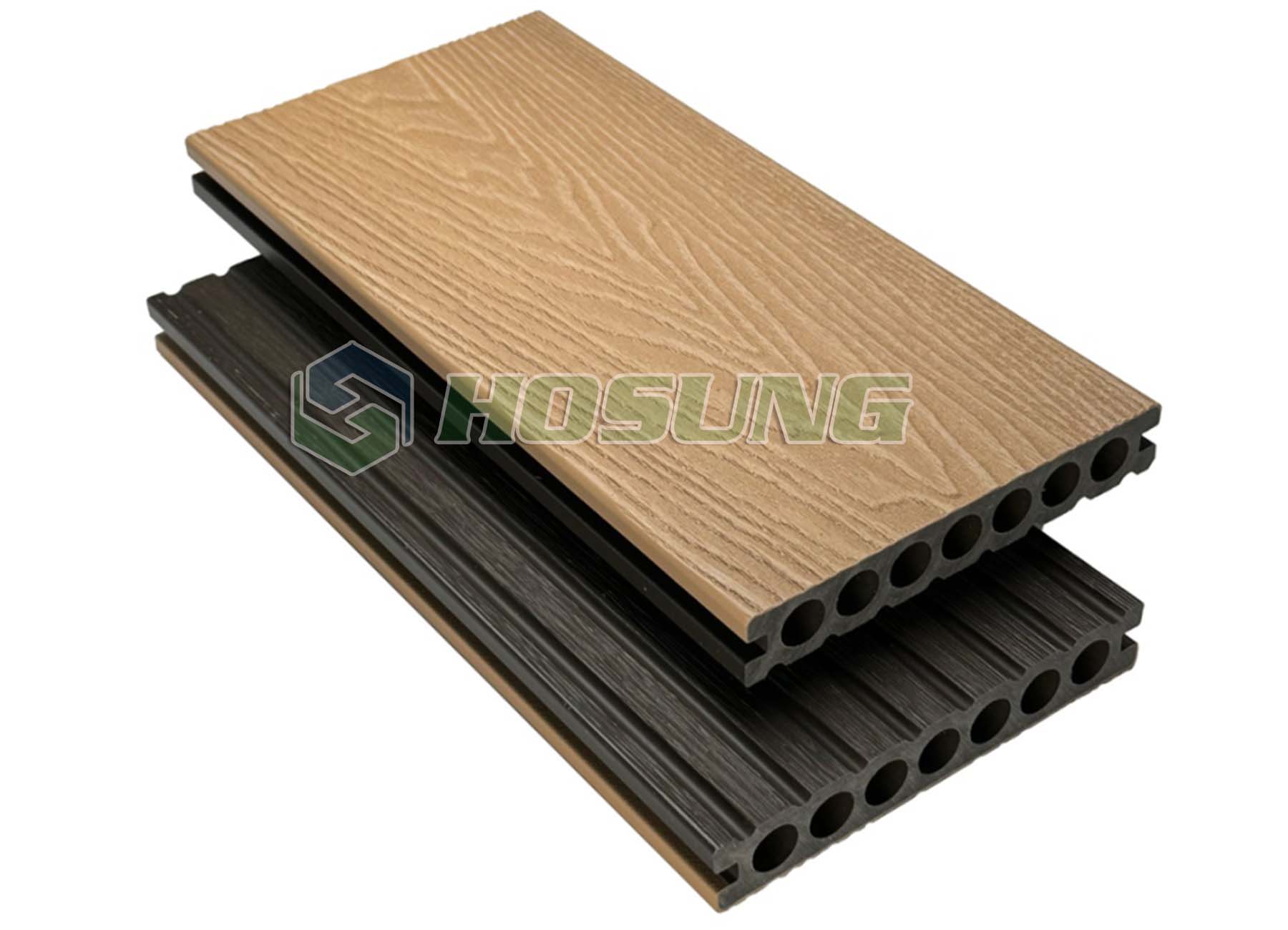 HS142Y23 C Beige - Co-extrusion Bi-Color Decking - HOSUNG WPC Composite Hosung®- HS142Y23-C Beige