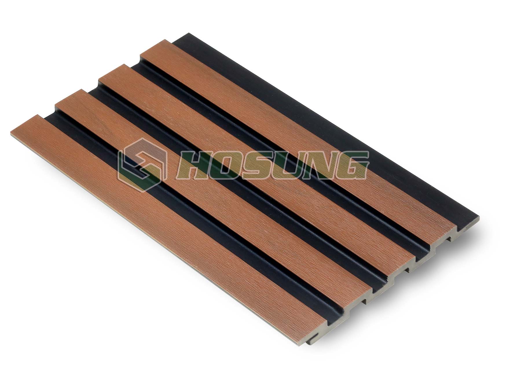 HS177S13 Golden Teak - Co-extrusion WPC Fluted Panel - HOSUNG WPC Composite Hosung®- HS177S13 Golden Teak