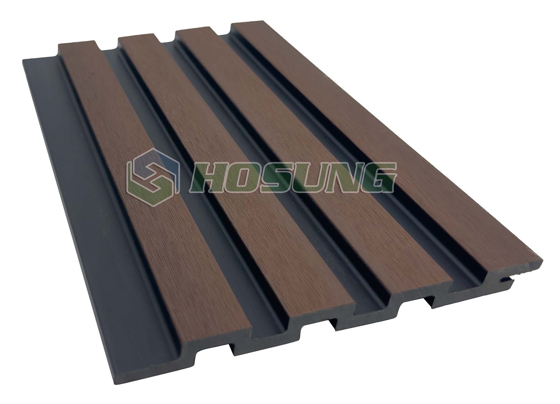 HS177S13 Walnut - Co-extrusion WPC Fluted Panel - HOSUNG WPC Composite Hosung®- HS177S13 Walnut
