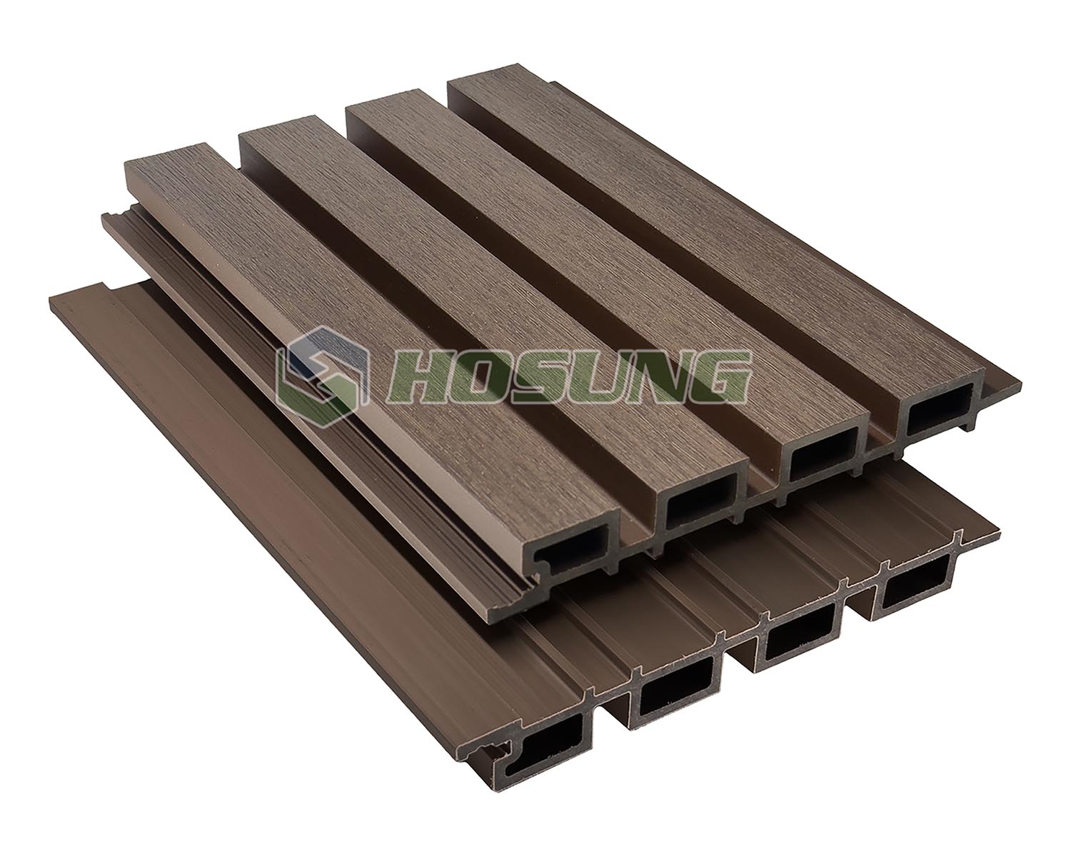 Walnut 2 - Co-extrusion WPC Fluted Panel - HOSUNG WPC Composite Hosung®- HS219K26 Walnut