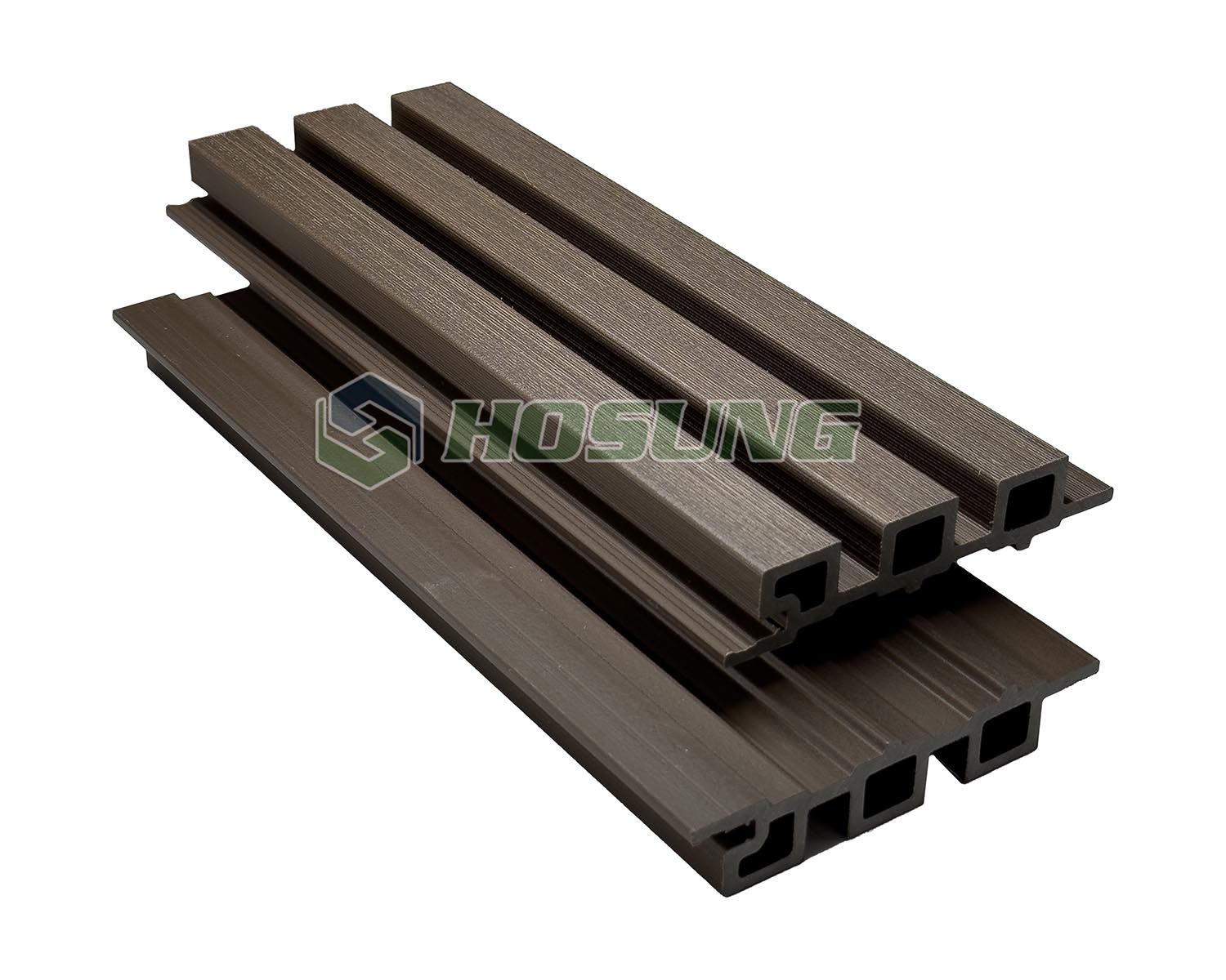 Walnut 8 - Co-extrusion WPC Fluted Panel - HOSUNG WPC Composite Hosung®- HS128K25 Walnut